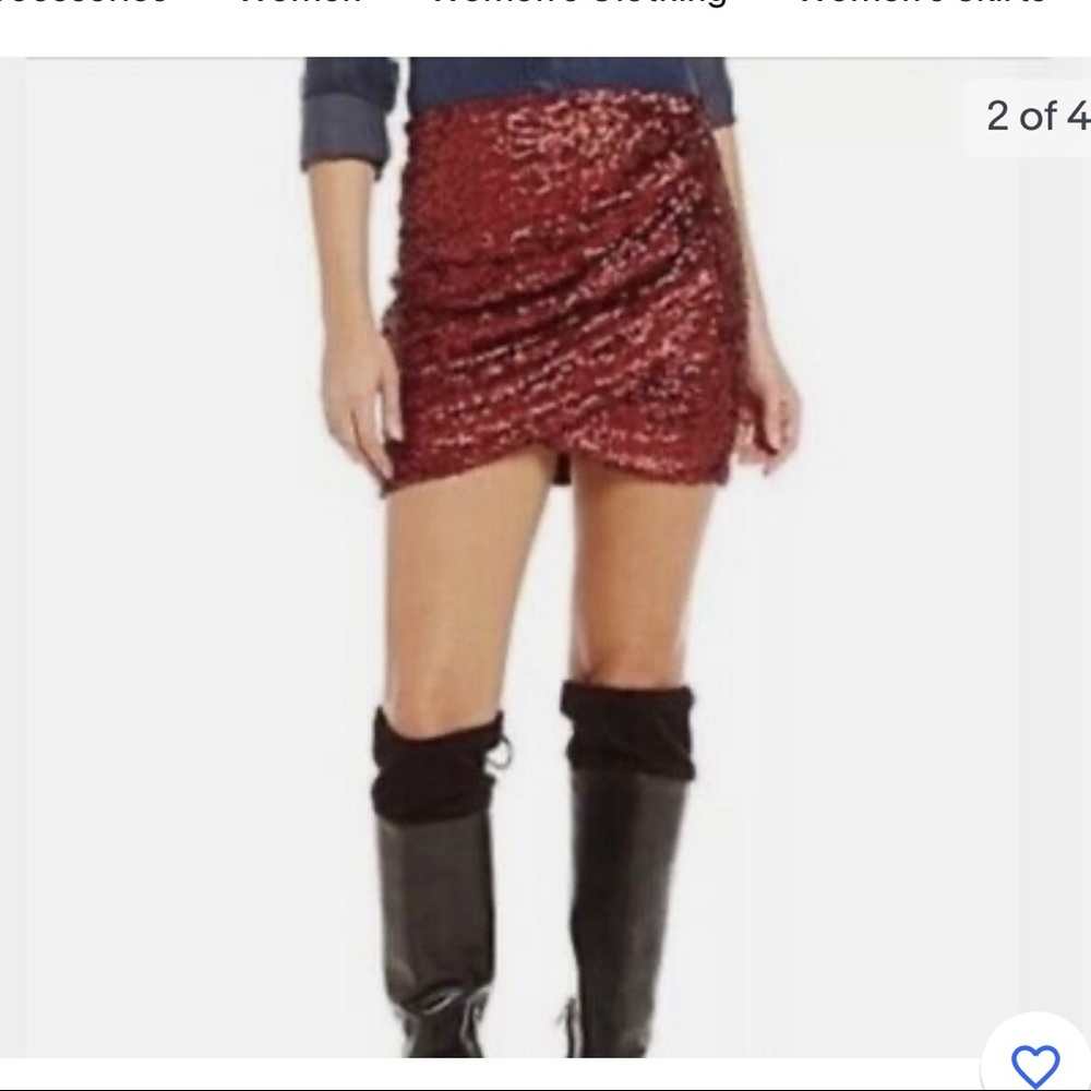 Foreign Exchange Full Lined  Sequin Mini Skirt